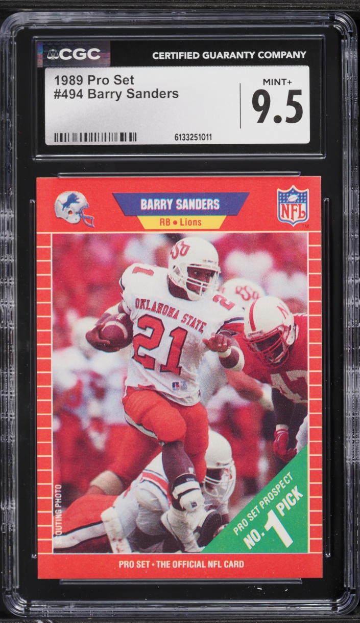 1989 Pro Set Football Barry Sanders ROOKIE #494 CGC 9.5 MINT+