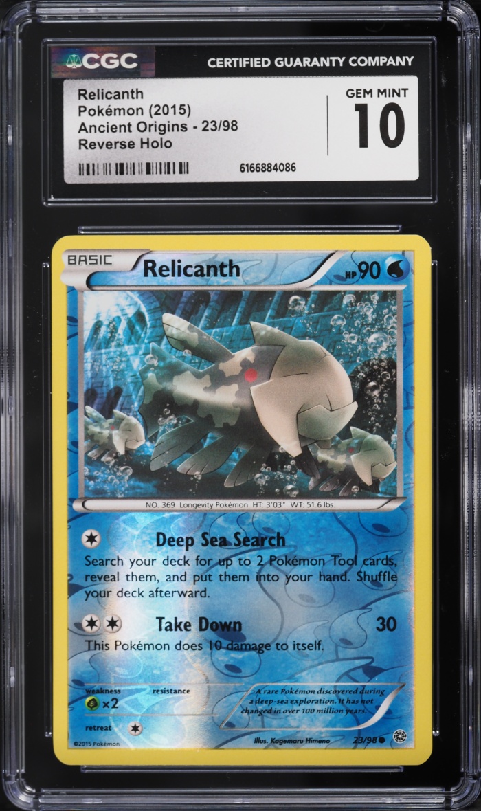 2015 Pokemon XY Ancient Origins Reverse Holo Relicanth #23 CGC 10 GEM MINT