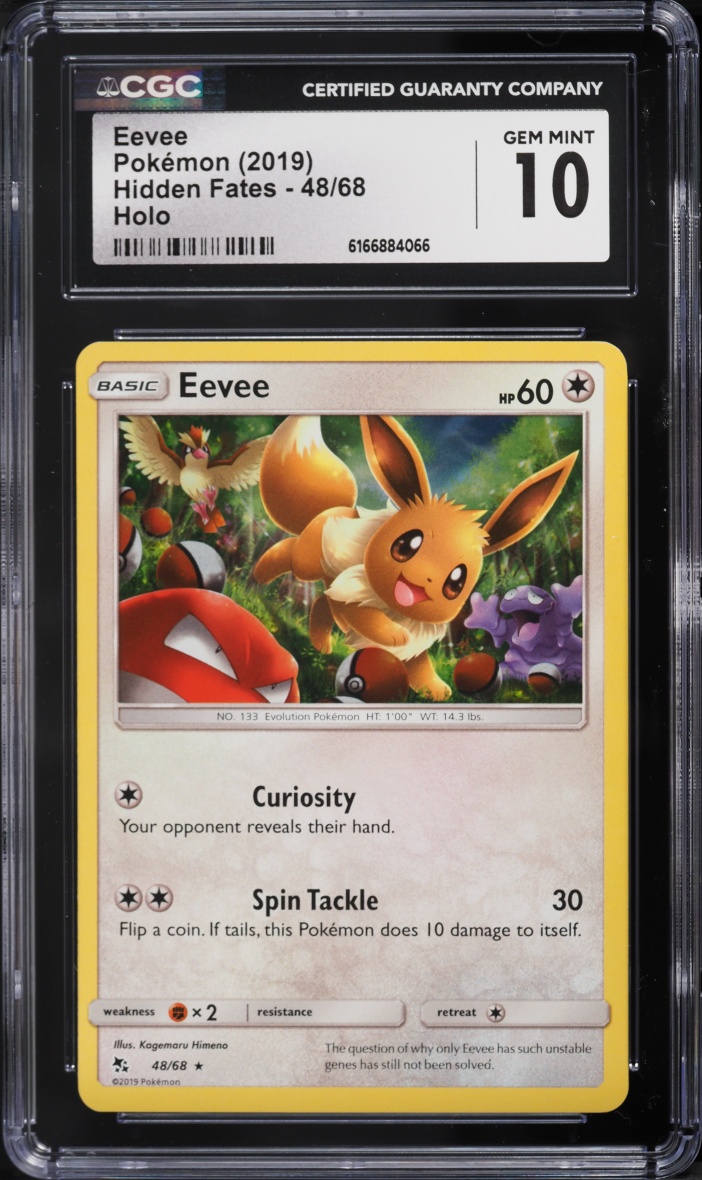 2019 Pokemon Sun & Moon Hidden Fates Holo Eevee #48 CGC 10 GEM MINT