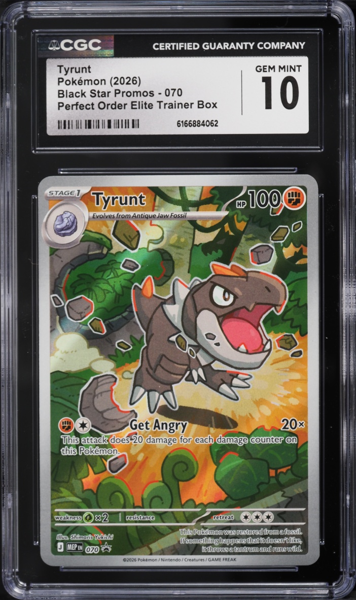 2026 Pokemon Mega Evolution Promo Perfect Order ETB Full Art Tyrunt #70 CGC 10 GEM MINT