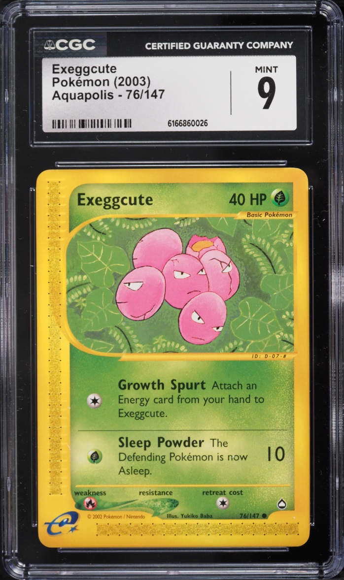 2003 Pokemon Aquapolis Exeggcute #76 CGC 9 MINT