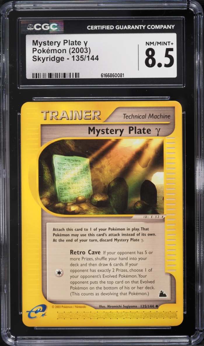 2003 Pokemon Skyridge Mystery Plate Y #135 CGC 8.5 NM-MT+
