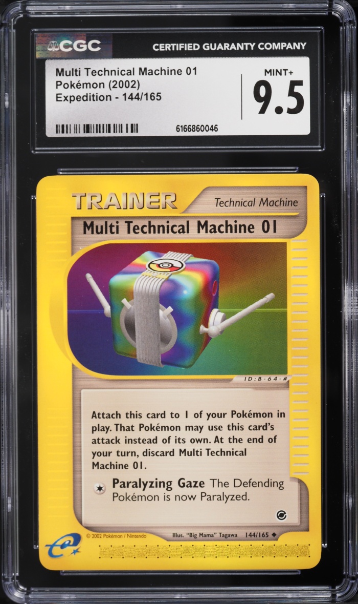 2002 Pokemon Expedition Multi Technical Machine 01 #144 CGC 9.5 MINT+