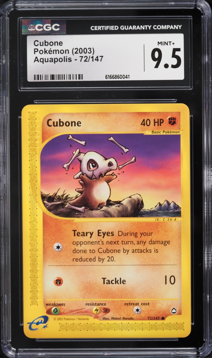 2003 Pokemon Aquapolis Cubone #72 CGC 9.5 MINT+