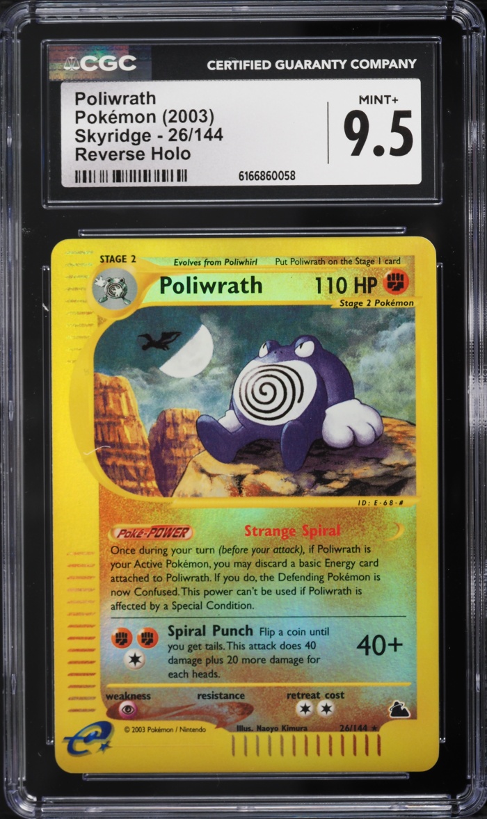 2003 Pokemon Skyridge Reverse Holo Poliwrath #26 CGC 9.5 MINT+