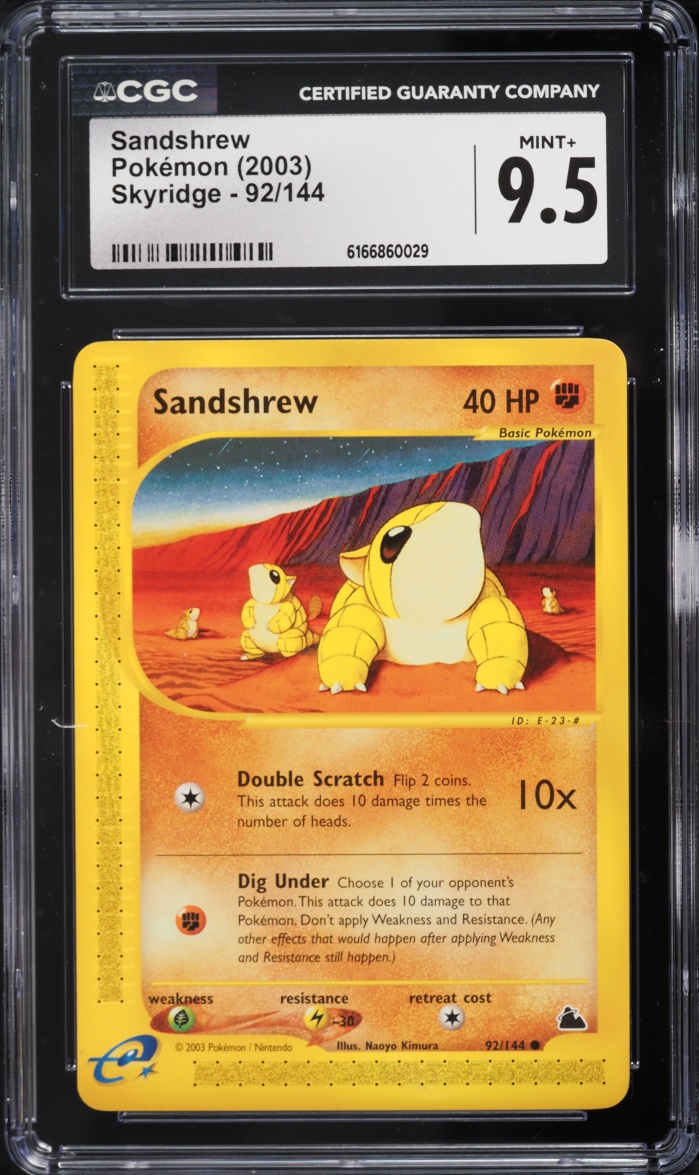 2003 Pokemon Skyridge Sandshrew #92 CGC 9.5 MINT+
