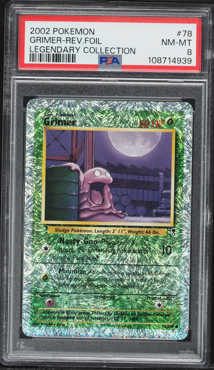 2002 Pokemon Legendary Collection Reverse Holo Grimer #78 PSA 8 NM-MT