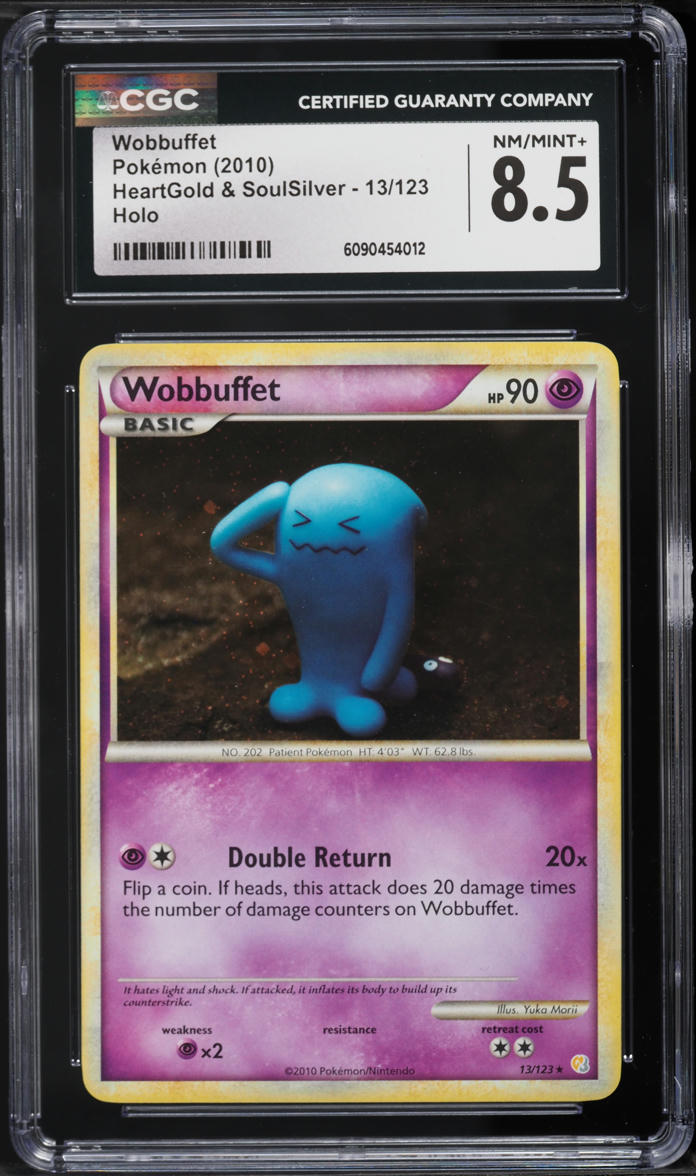 2010 Pokemon HeartGold & SoulSilver Holo Wobbuffet #13 CGC 8.5 NM-MT+
