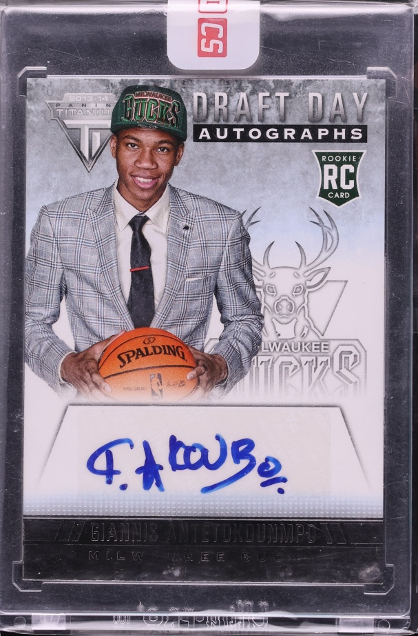 2013 Panini Titanium Draft Day Giannis Antetokounmpo ROOKIE AUTO #17 CGC AUTH