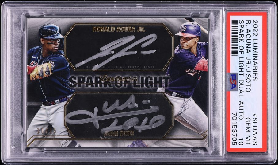 2022 Topps Luminaries Spark Of Light Dual Ronald Acuna Jr. & Juan