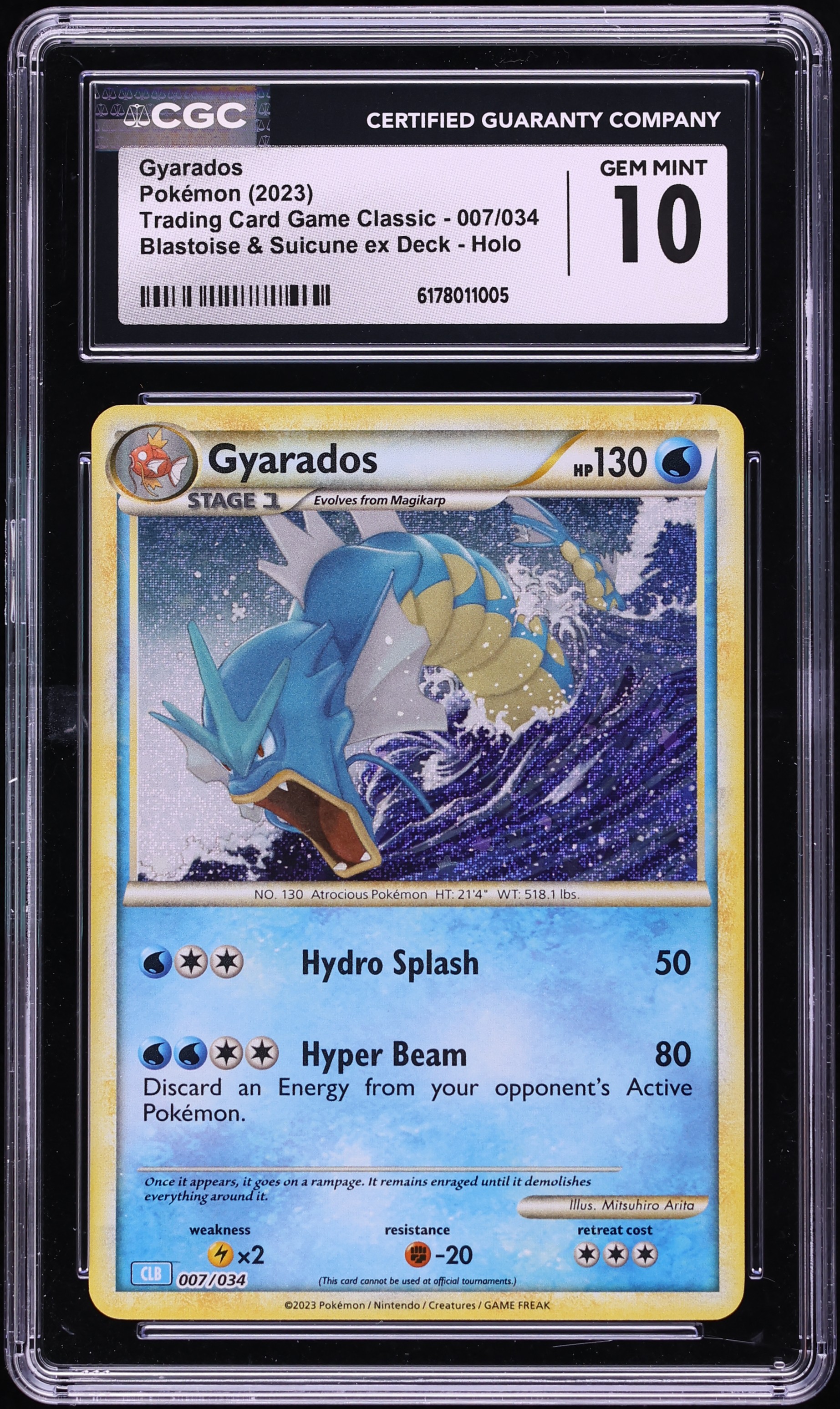 2023 Pokemon TCG Classic Collection Holo Gyarados #7 CGC 10 GEM MINT