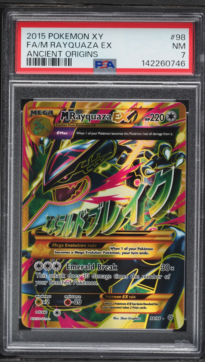2015 Pokemon XY Ancient Origins Full Art M Rayquaza EX #98 PSA 7 NRMT