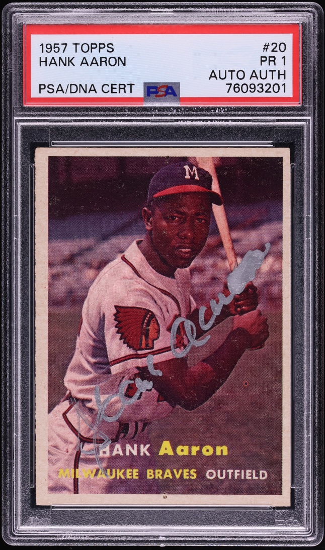 1957 Topps Hank Aaron AUTO #20 PSA 1 PR