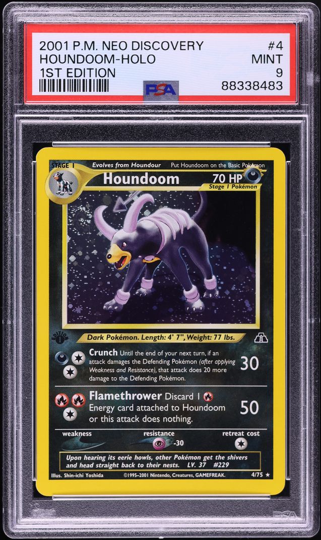 2001 Pokemon Neo Discovery 1st Edition Holo Houndoom #4 PSA 9 MINT