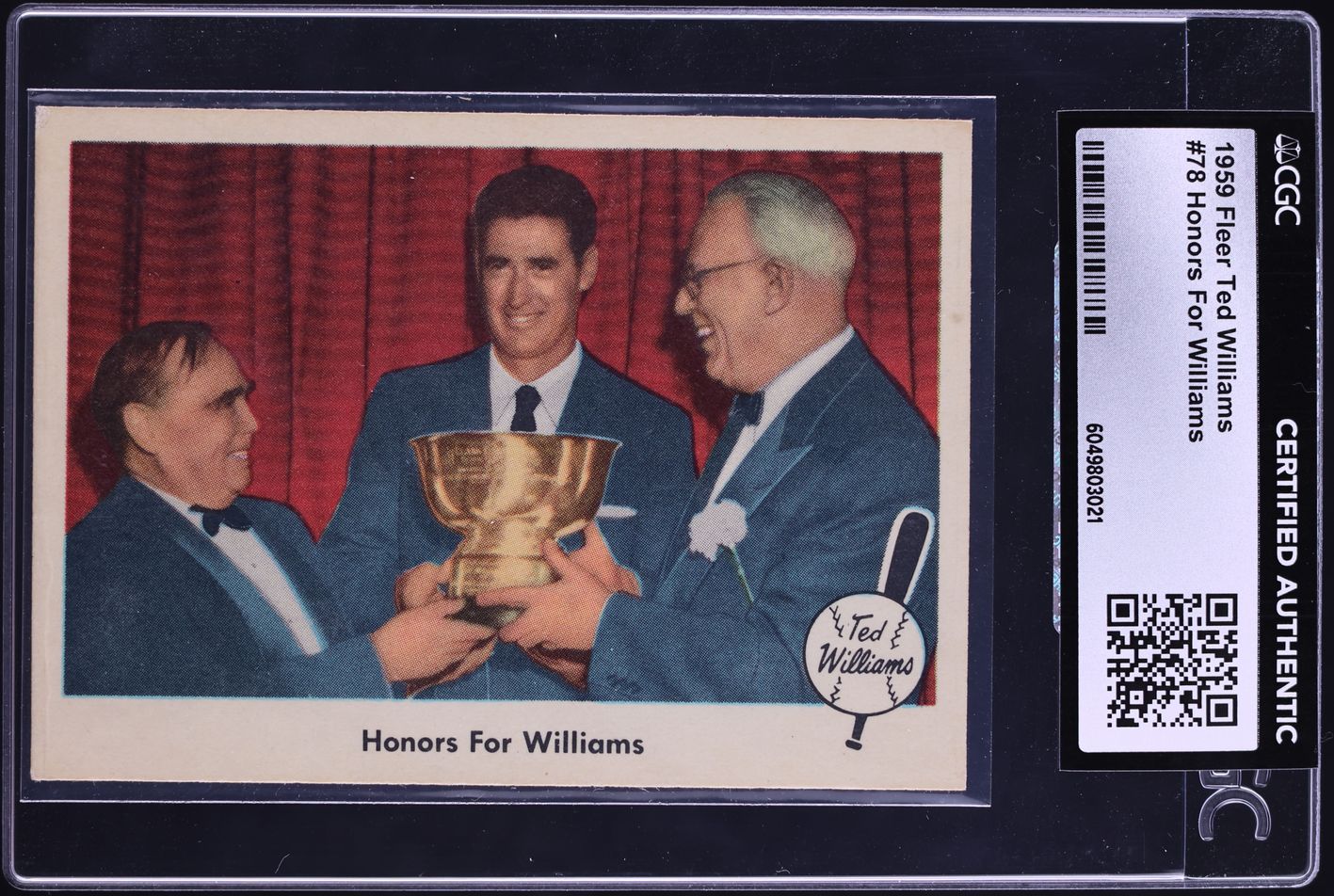 1959 Fleer Ted Williams Honors For Williams #78 CGC AUTH
