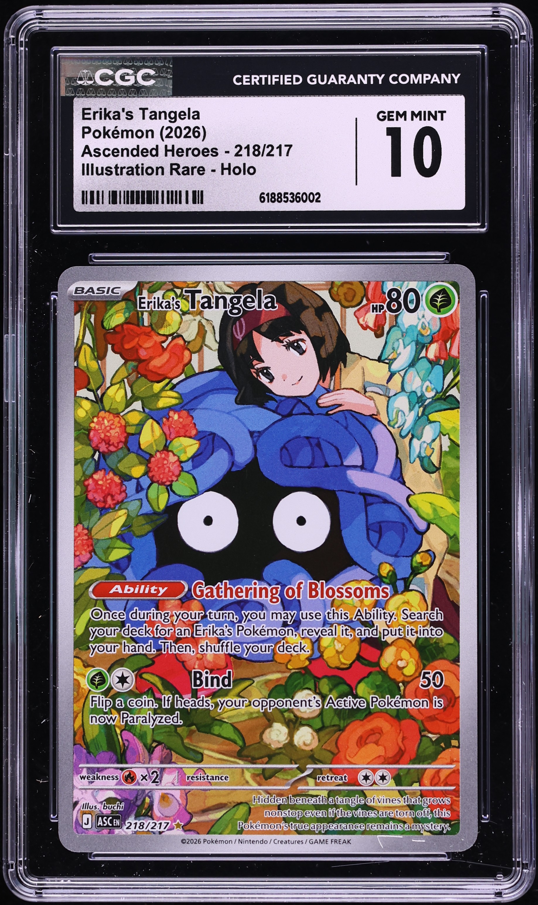 2026 Pokemon Mega Evolution Ascended Heroes IR Erika's Tangela #218 CGC 10 GEM MINT