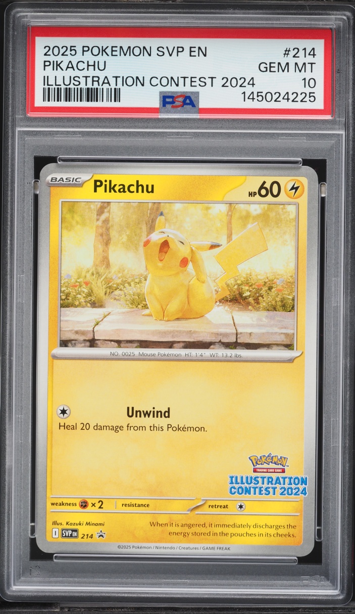 2025 Pokemon Scarlet & Violet Promo Illustration Contest Pikachu #214 PSA 10 GEM MINT