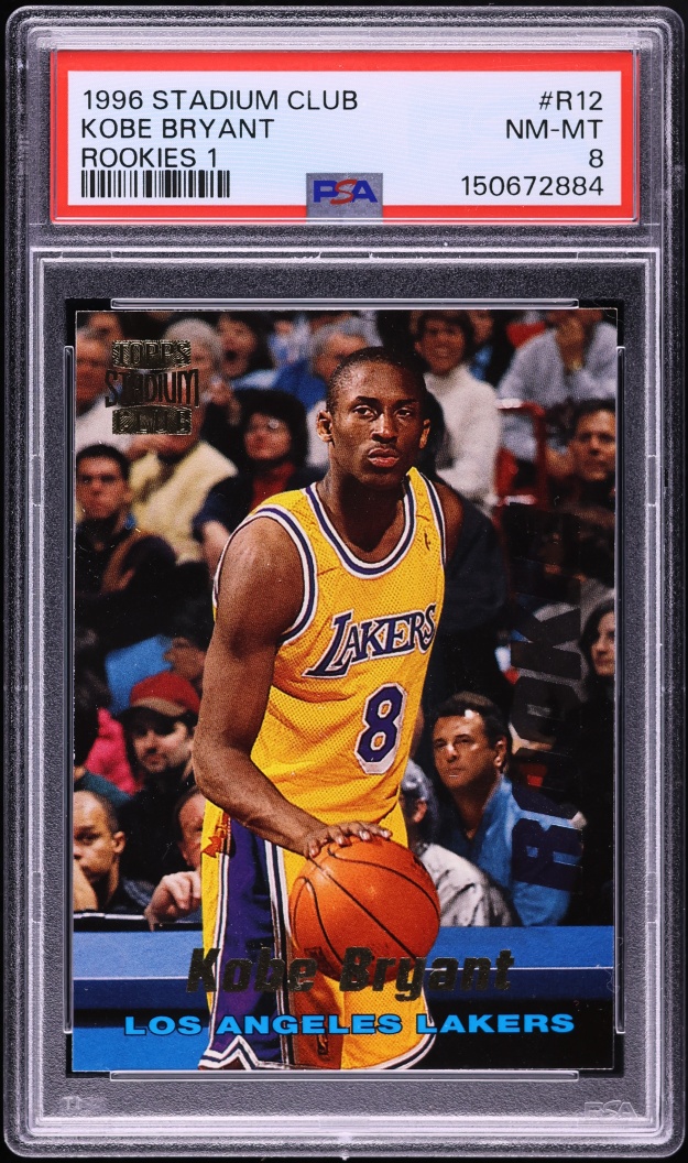 1996 Stadium Club Rookies 1 Kobe Bryant ROOKIE #R12 PSA 8 NM-MT