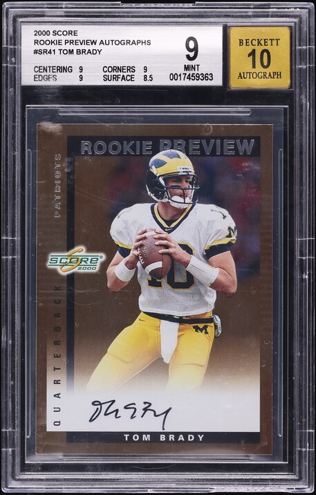 2000 Pacific Football Tom Brady ROOKIE #403 PSA 8 NM-MT on