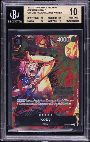 2023 One Piece Promos Offline Regional Winner Koby #098 PSA 10 GEM