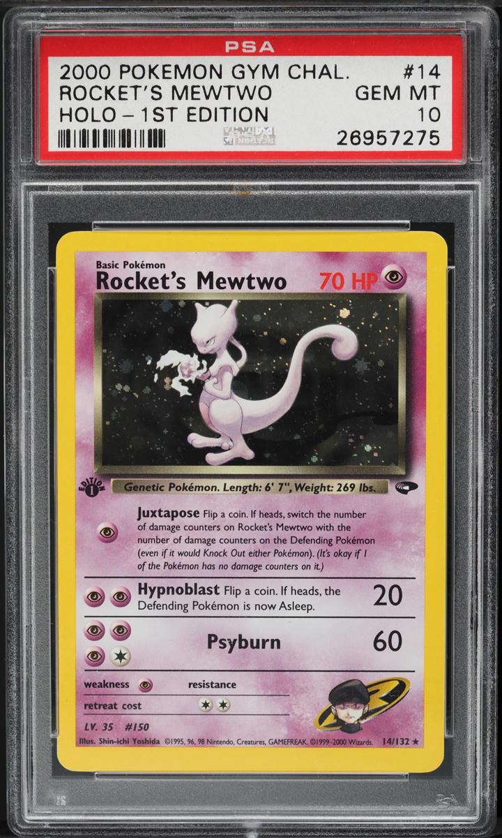 2000 Pokemon Gym Challenge 1st Edition Holo Rocket's Mewtwo #14 PSA 10 GEM MINT