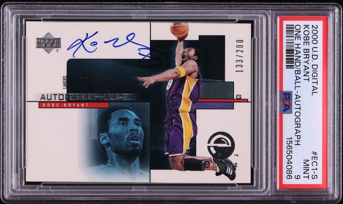 2000 Upper Deck Digital One Hand Ball Kobe Bryant AUTO /200 #EC1-S PSA 9 MINT
