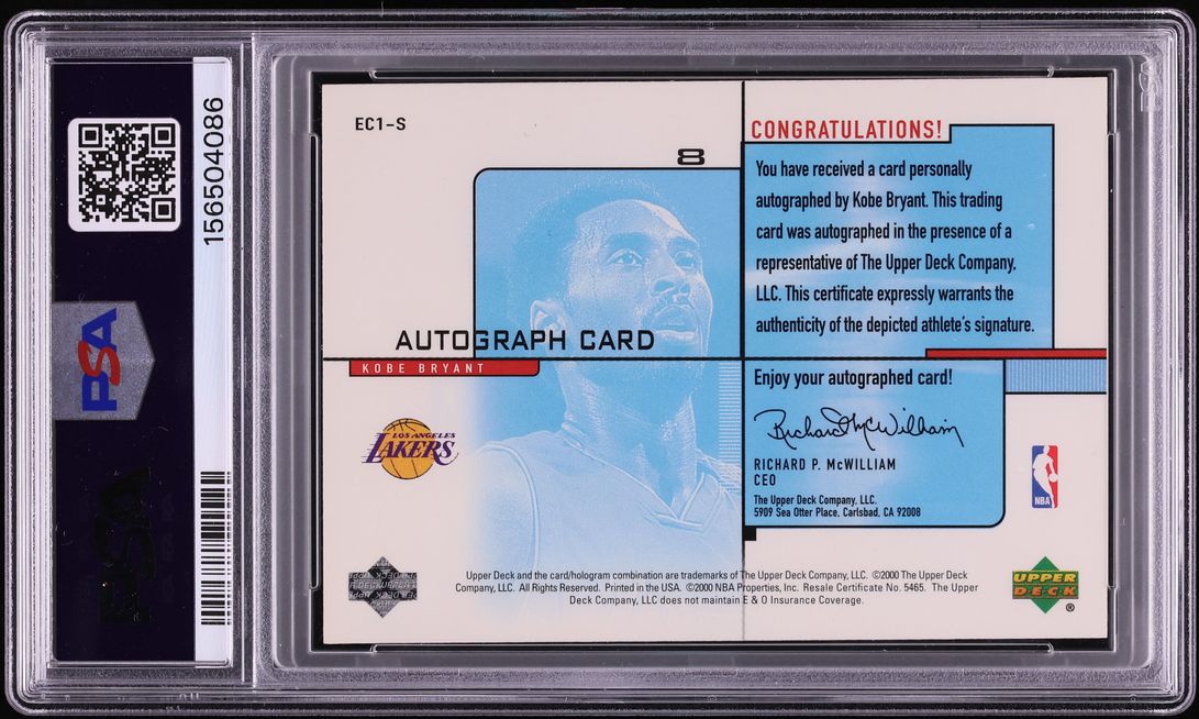 2000 Upper Deck Digital One Hand Ball Kobe Bryant AUTO /200 #EC1-S PSA 9 MINT