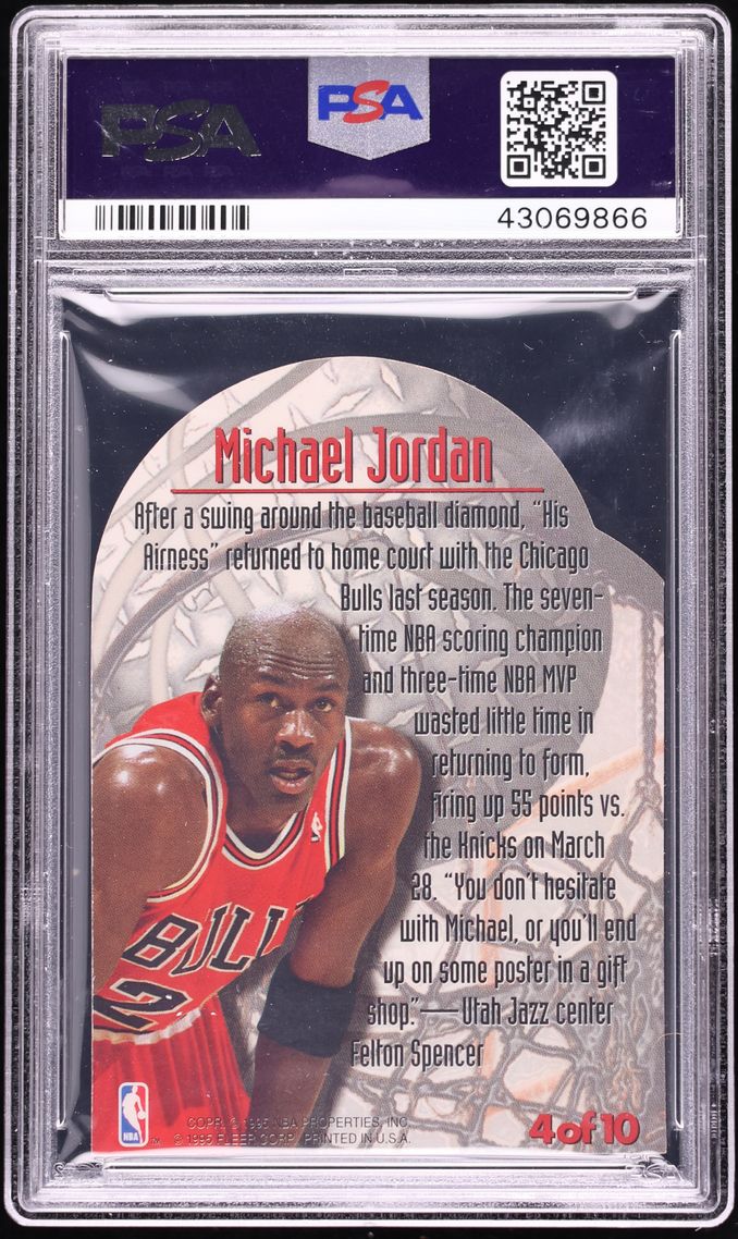 1995 Metal Maximum Metal Die-Cut Michael Jordan #4 PSA 9 MINT