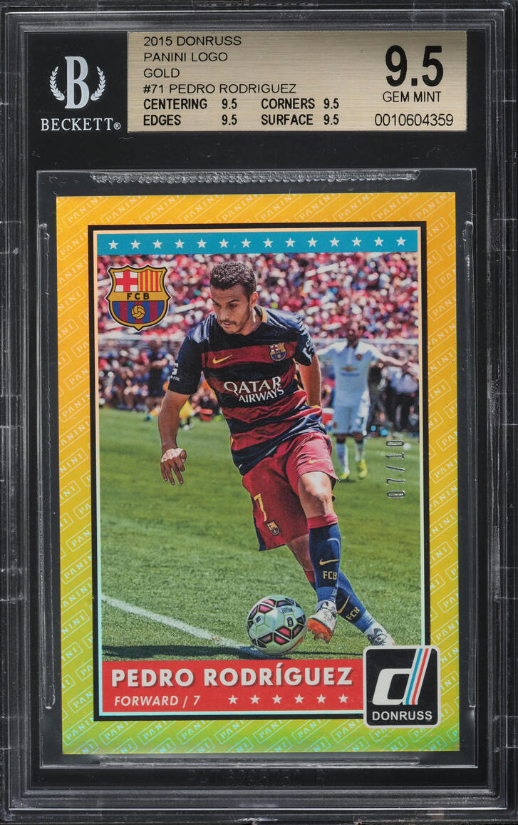 2015 Donruss Panini Logo Gold Pedro Rodriguez /10 #71 BGS 9.5 GEM MINT