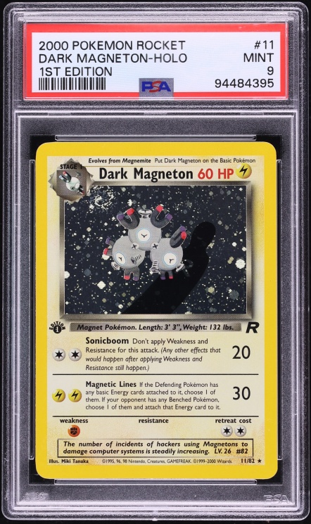 2000 Pokemon Team Rocket 1st Edition Holo Dark Magneton #11 PSA 9 MINT