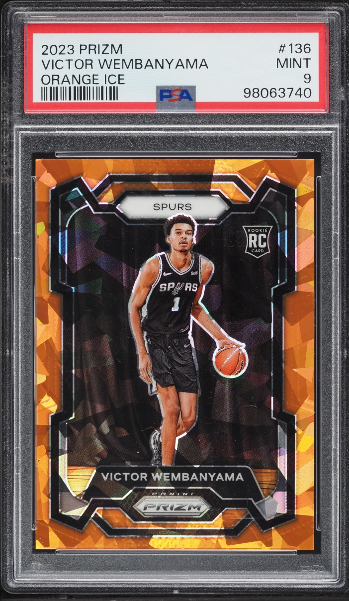 2023 Panini Prizm Orange Ice Victor Wembanyama ROOKIE #136 PSA 9 MINT