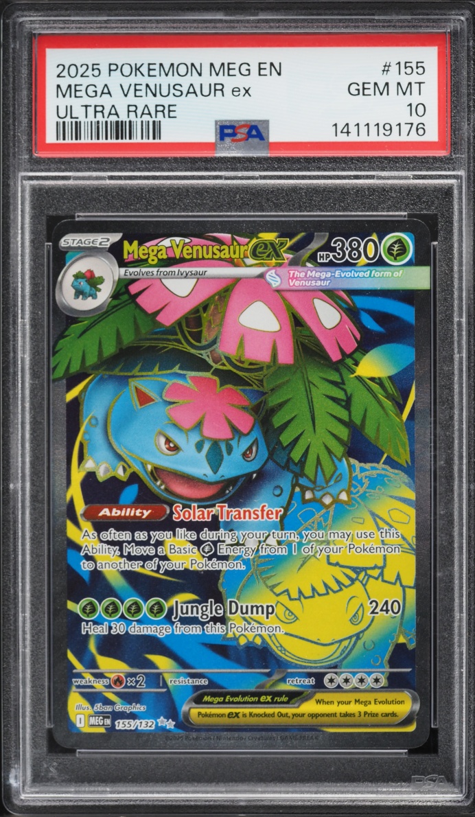 2025 Pokemon Mega Evolution Full Art Mega Venusaur Ex #155 PSA 10 GEM MINT