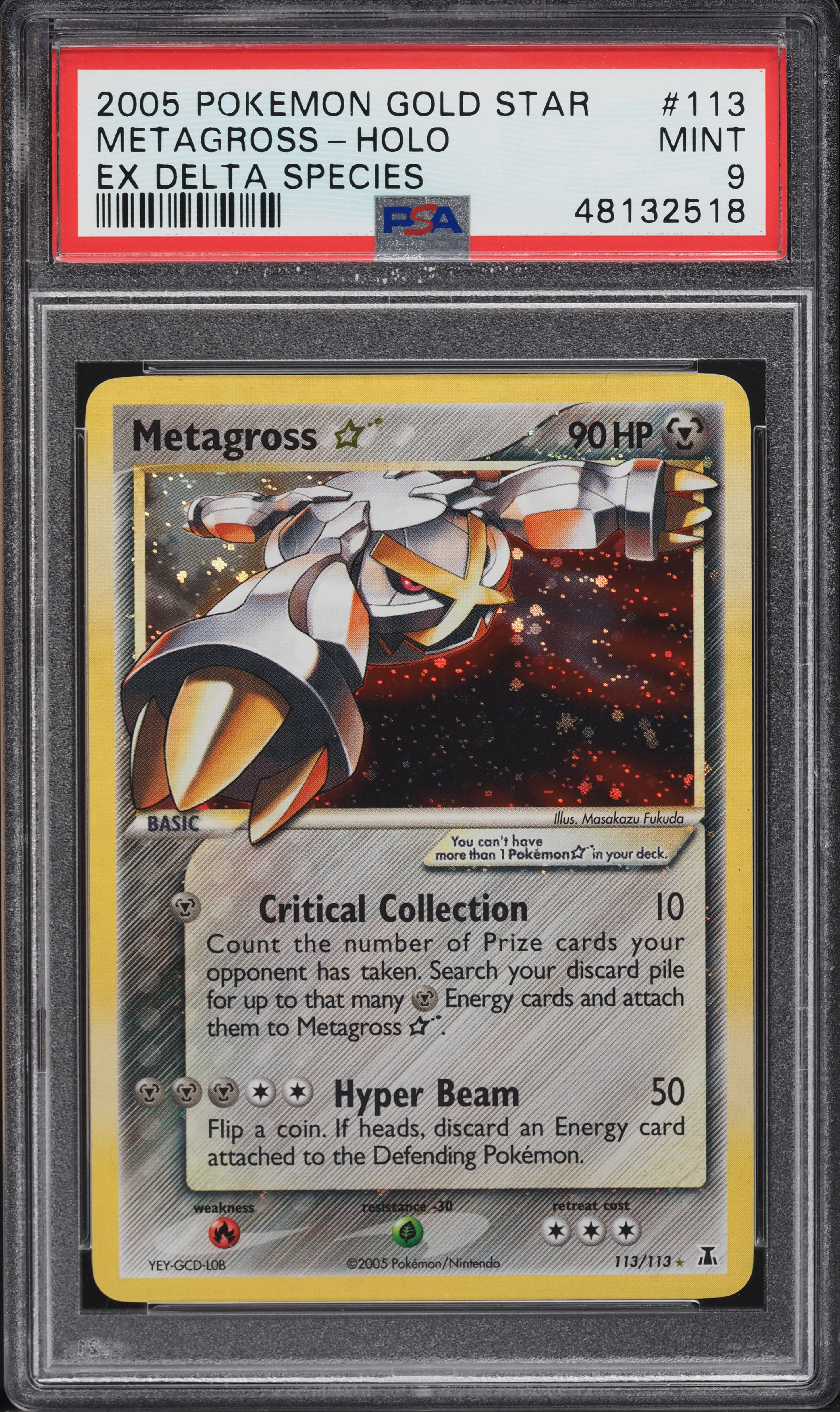 2005 Pokemon EX Delta Species Holo Metagross Gold Star #113 PSA 9 MINT