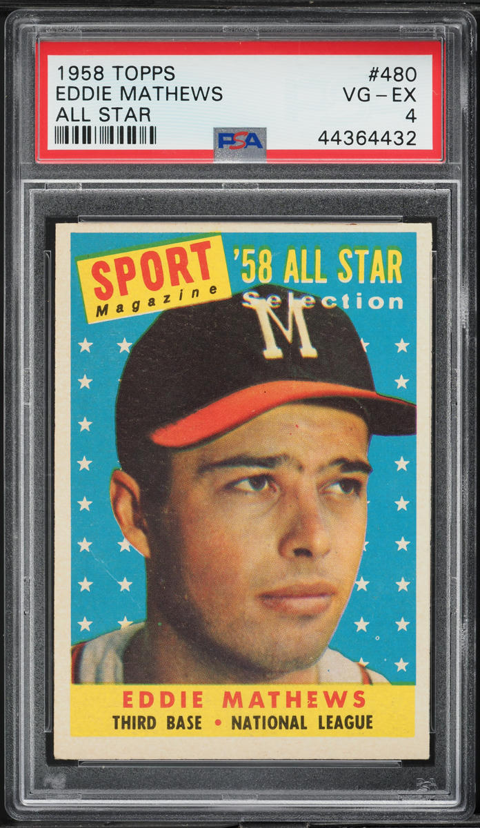 1958 Topps Eddie Mathews ALL-STAR #480 PSA 4 VGEX