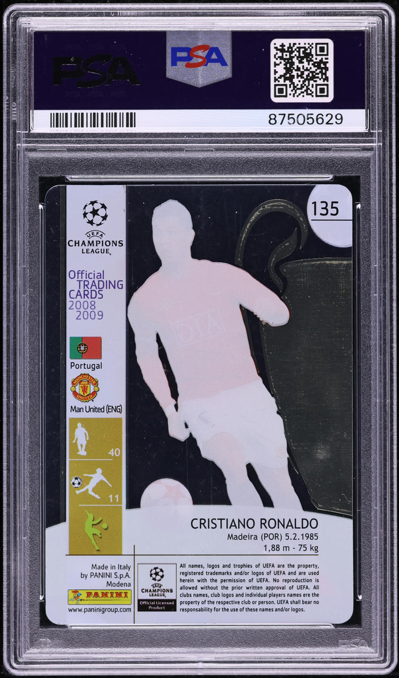 2008 Panini UEFA Champions League Cristiano Ronaldo #135 PSA 8 NM-MT