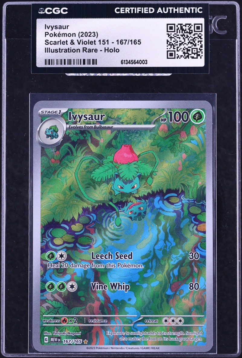 2023 Pokemon Scarlet & Violet 151 IR Ivysaur #167 CGC AUTH