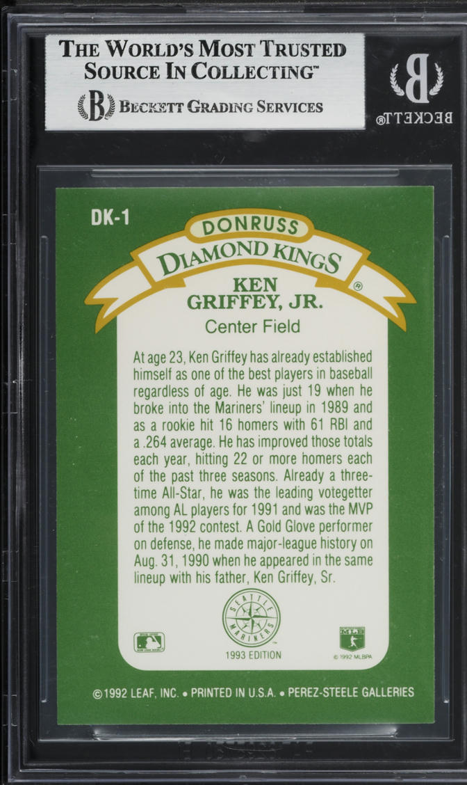1993 Donruss Diamond Kings Ken Griffey Jr. #DK-1 BGS 8 NM-MT