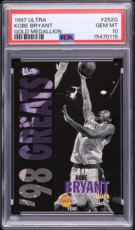 1997 Ultra Gold Medallion Kobe Bryant #252G PSA 10 GEM MINT