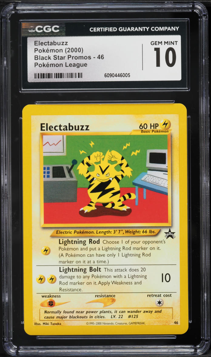 2000 Pokemon League Black Star Promo Electabuzz #46 CGC 10 GEM MINT