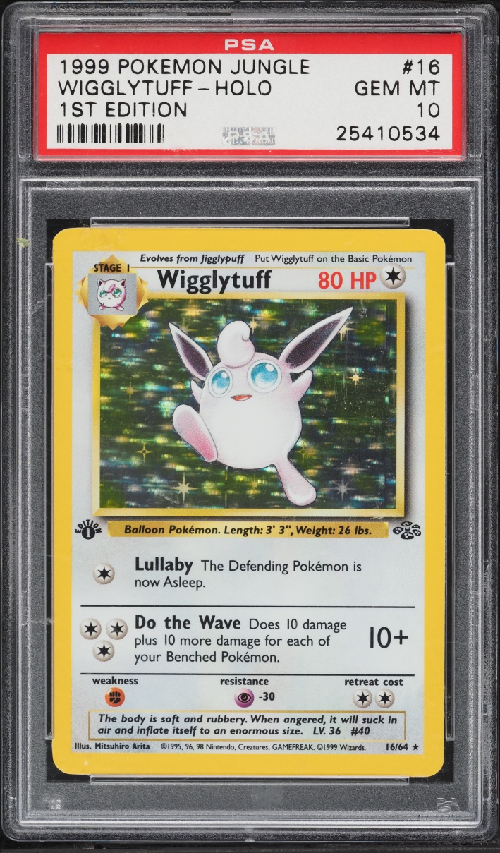 1999 Pokemon Jungle 1st Edition Holo Wigglytuff #16 PSA 10 GEM MINT