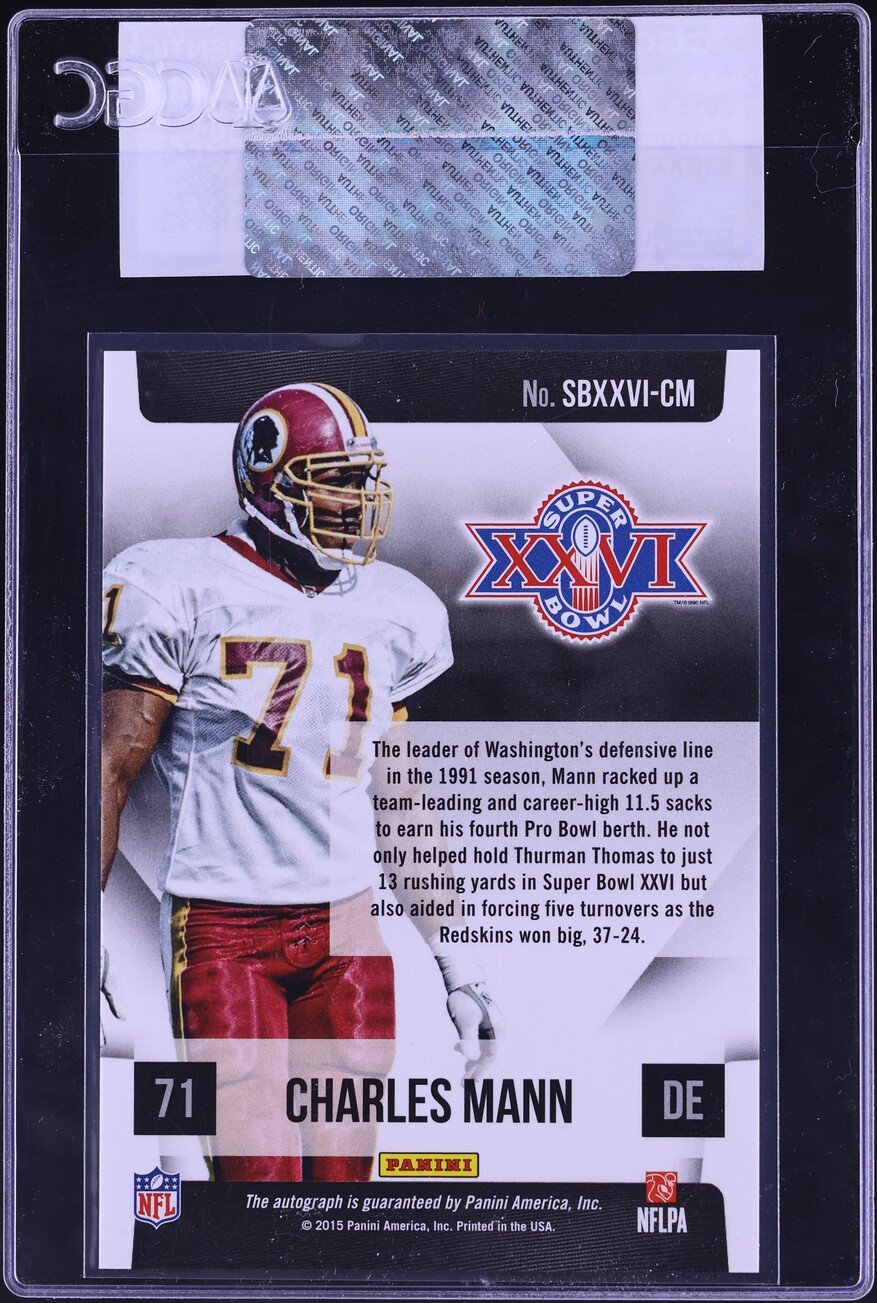 2015 Panini National Convention Charles Mann AUTO #SBXXVI-CM CGC AUTH
