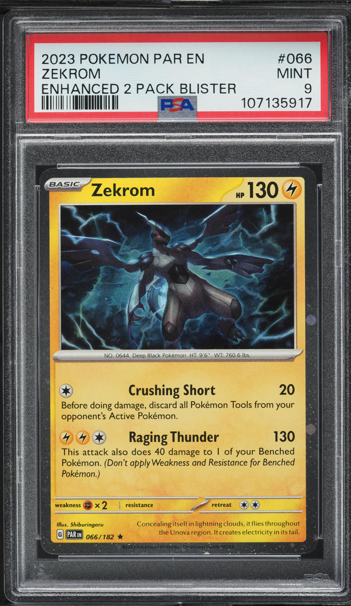 2023 Pokemon Scarlet & Violet Paradox Rift Enhanced Zekrom #66 PSA 9 MINT