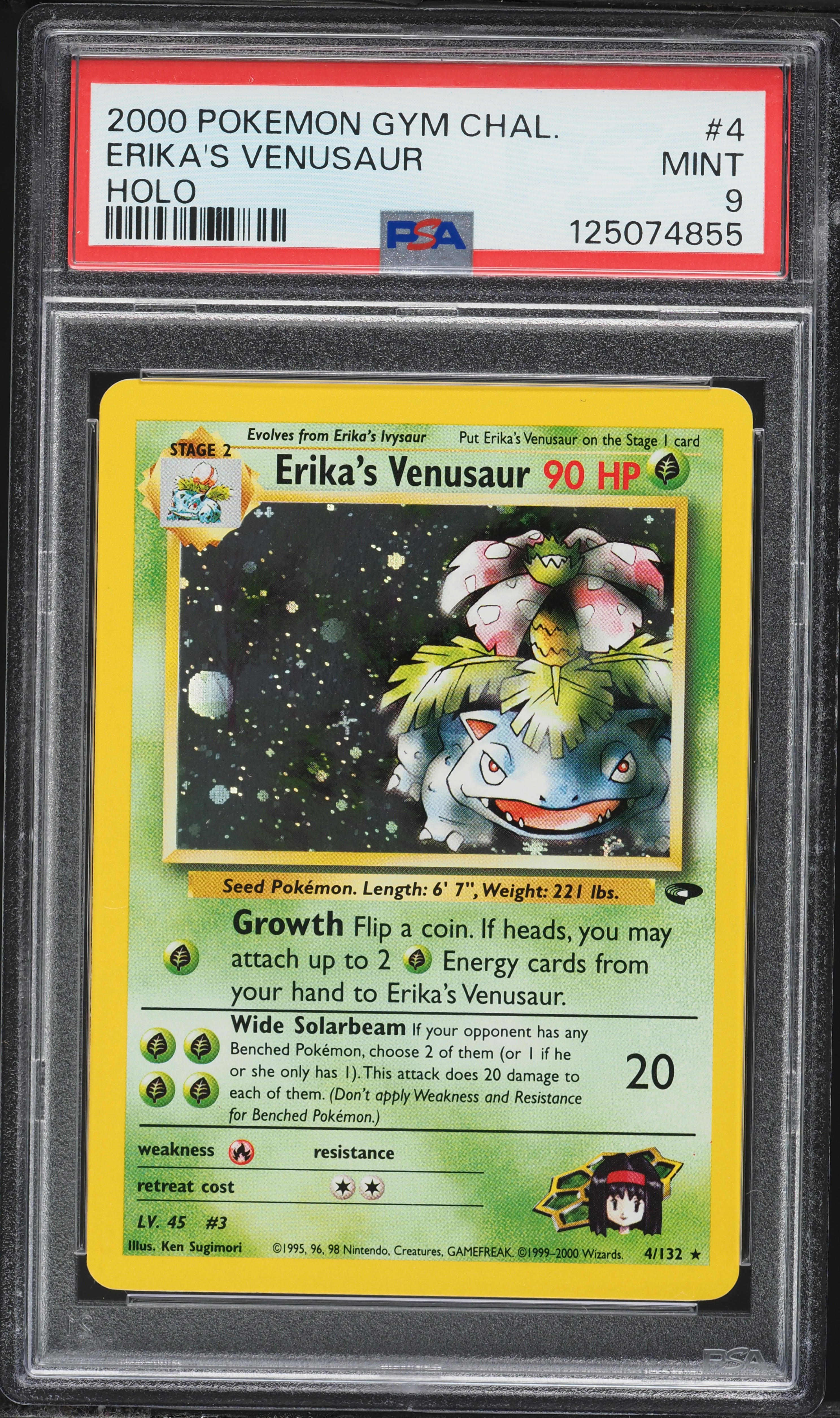 2000 Pokemon Gym Challenge Holo Erika's Venusaur #4 PSA 9 MINT