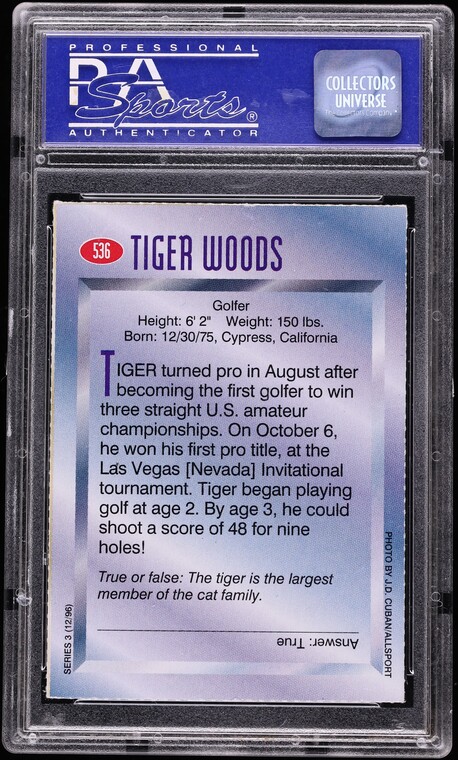 1996 Sports Illustrated For Kids Tiger Woods ROOKIE #536 PSA 6 EXMT