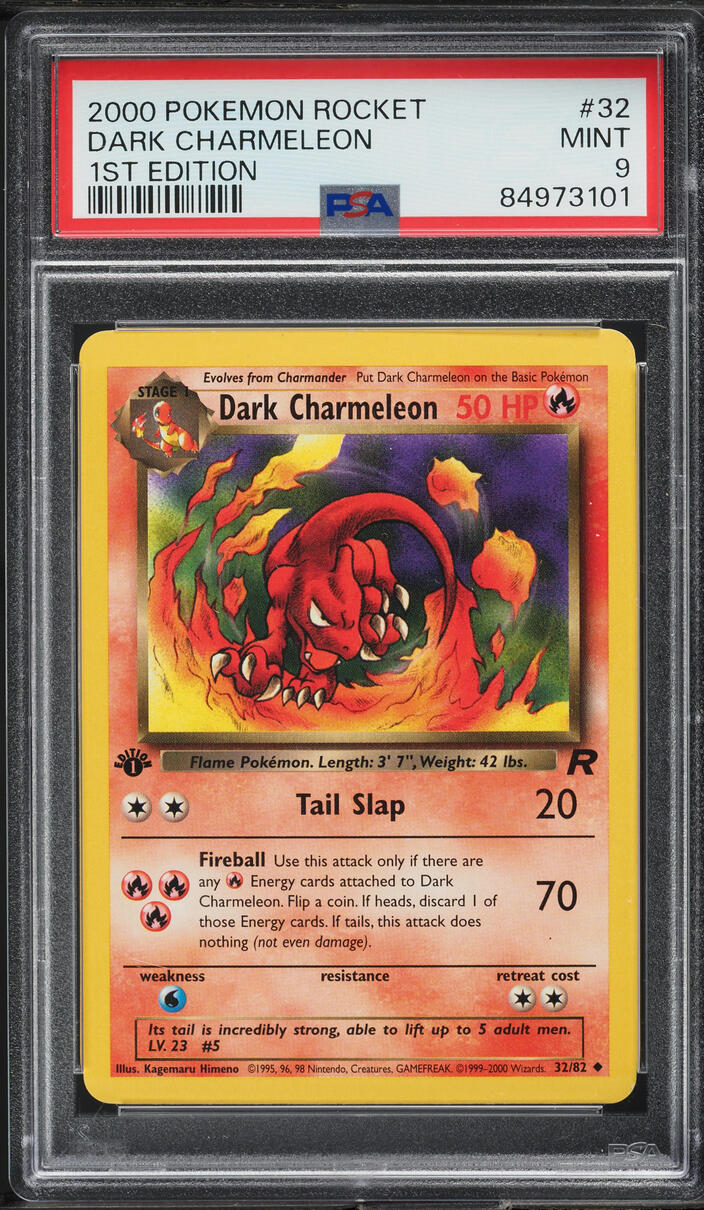 2000 Pokemon Team Rocket 1st Edition Dark Charmeleon #32 PSA 9 MINT