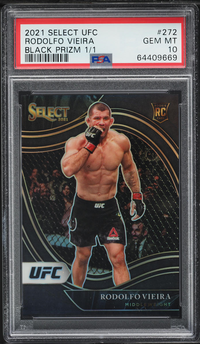 2021 Select UFC Octagonside Black Prizm Rodolfo Vieira ROOKIE 1/1 #272 PSA 10