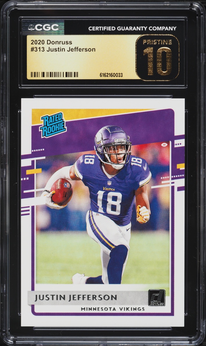 2020 Donruss Football Justin Jefferson ROOKIE #313 CGC 10 PRISTINE