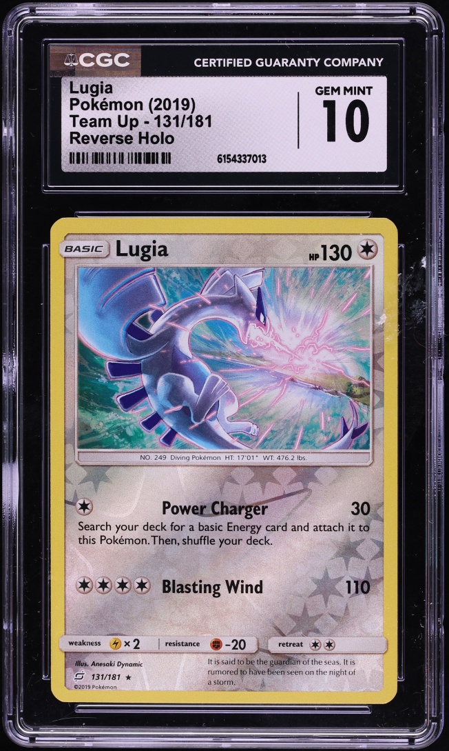 2019 Pokemon Sun & Moon Team Up Reverse Holo Lugia #131 CGC 10 GEM MINT