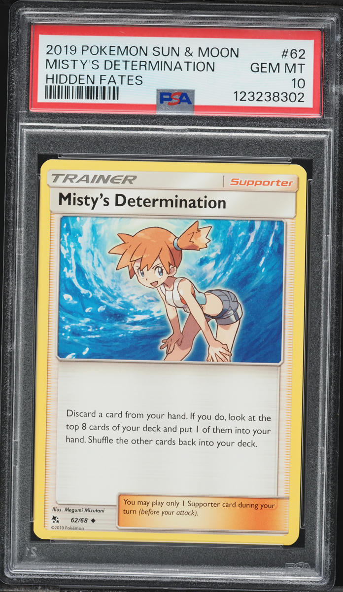 2019 Pokemon SM Hidden Fates Misty's Determination #62 PSA 10 GEM MINT