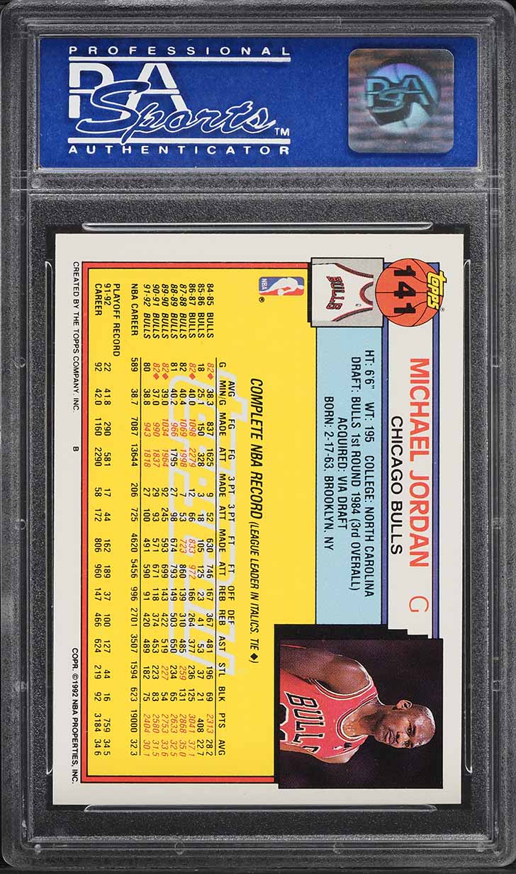 1992 Topps Gold Michael Jordan #141 PSA 10 GEM MINT on Fanatics